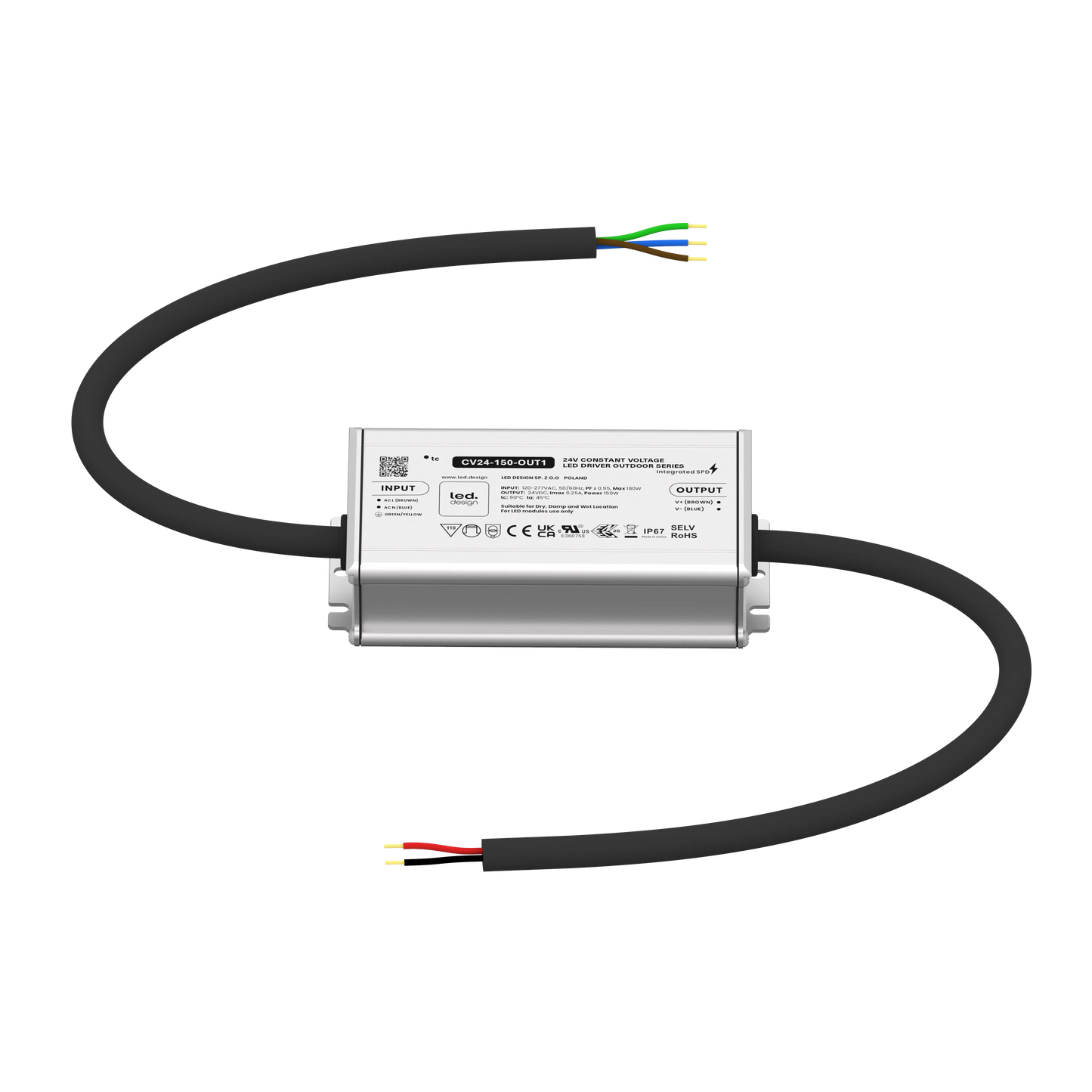 LED.DESIGN PROFESSIONAL LED Driver CV24-150-OUT1 150W 24V 6.25A IP67