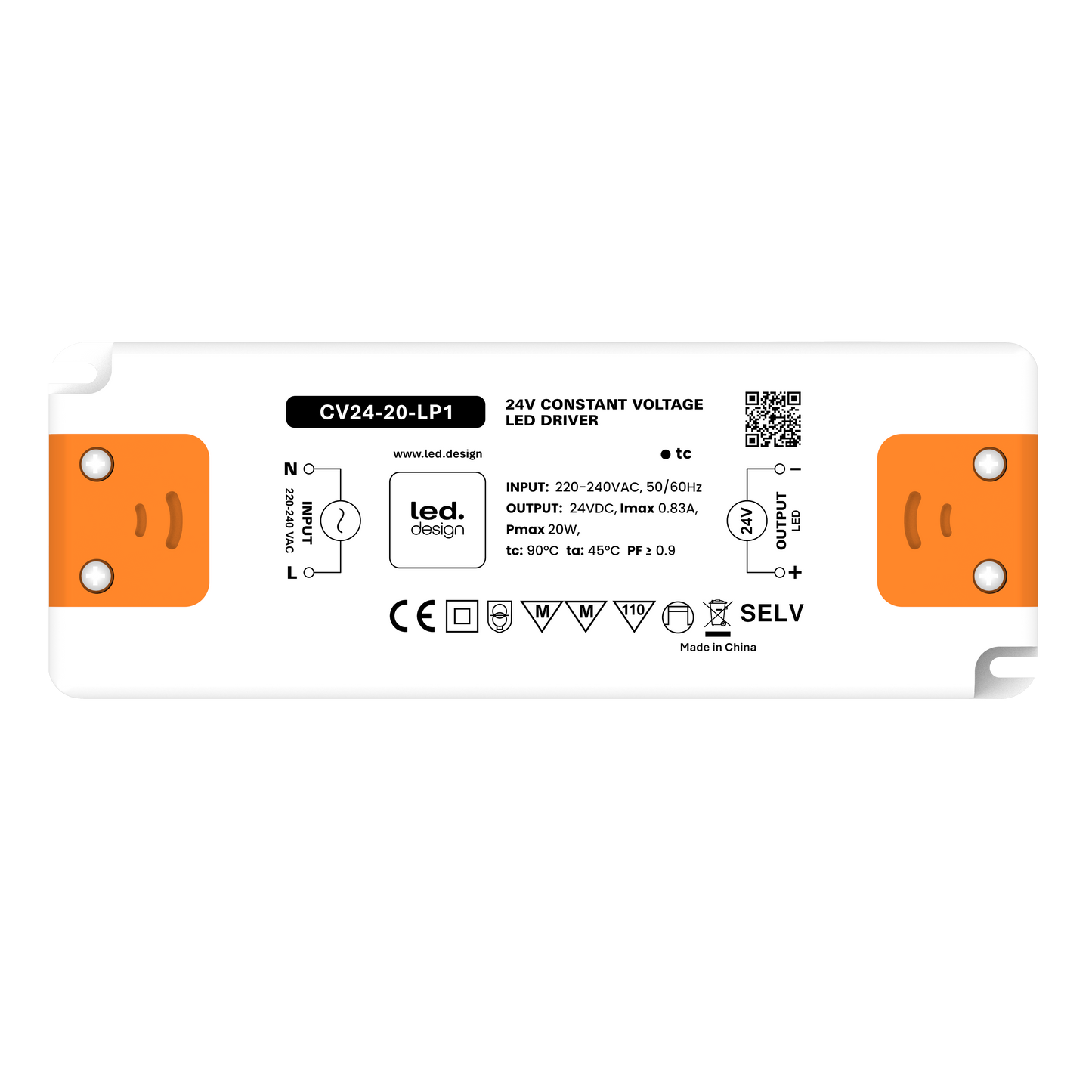 LED.DESIGN LED Driver CV24-20-LP1 20W 24V 0.83A IP44
