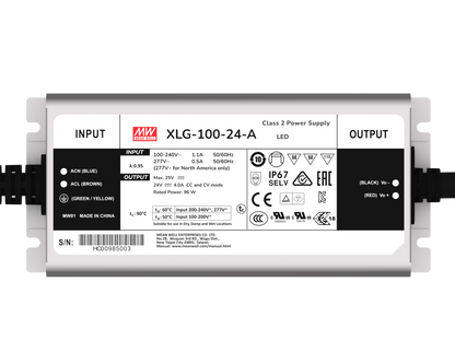 Mean Well Classic LED Driver XLG-100-24-A 100W 24V 4.0A IP67